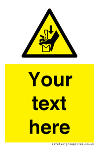 Custom warning hand crushing between press brake tool